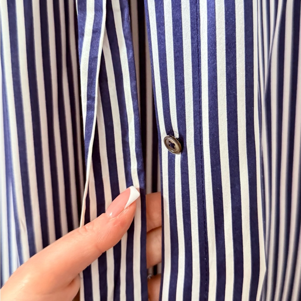 ATM Striped Belted Midi Dress 100% silk - Picture 4 of 6